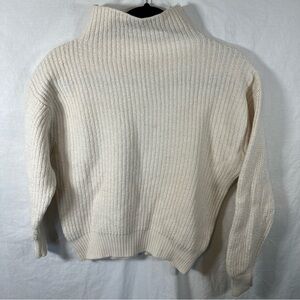 Wilfred 100% Merino Wool Cream Turtleneck Sweater Pullover Preppy Cropped M